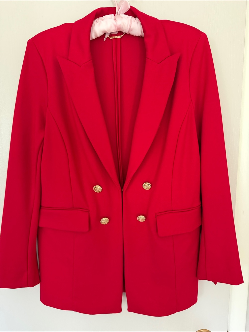 Chico’s Red Double-Breasted Women's Blazer Jacket